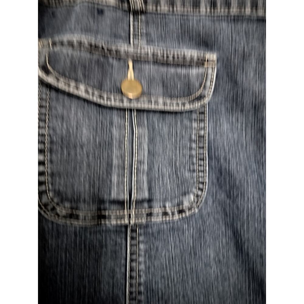 5327)Y2K LA Blues 20W Flared Panelled Grunge Boho Cargo Denim Maxi Skirt - Picture 5 of 8